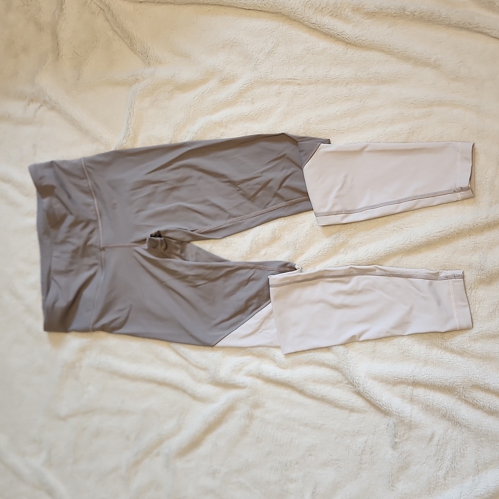 lululemon athletica Speed Wunder Gray & White Colorblock Leggings Women's Size 6